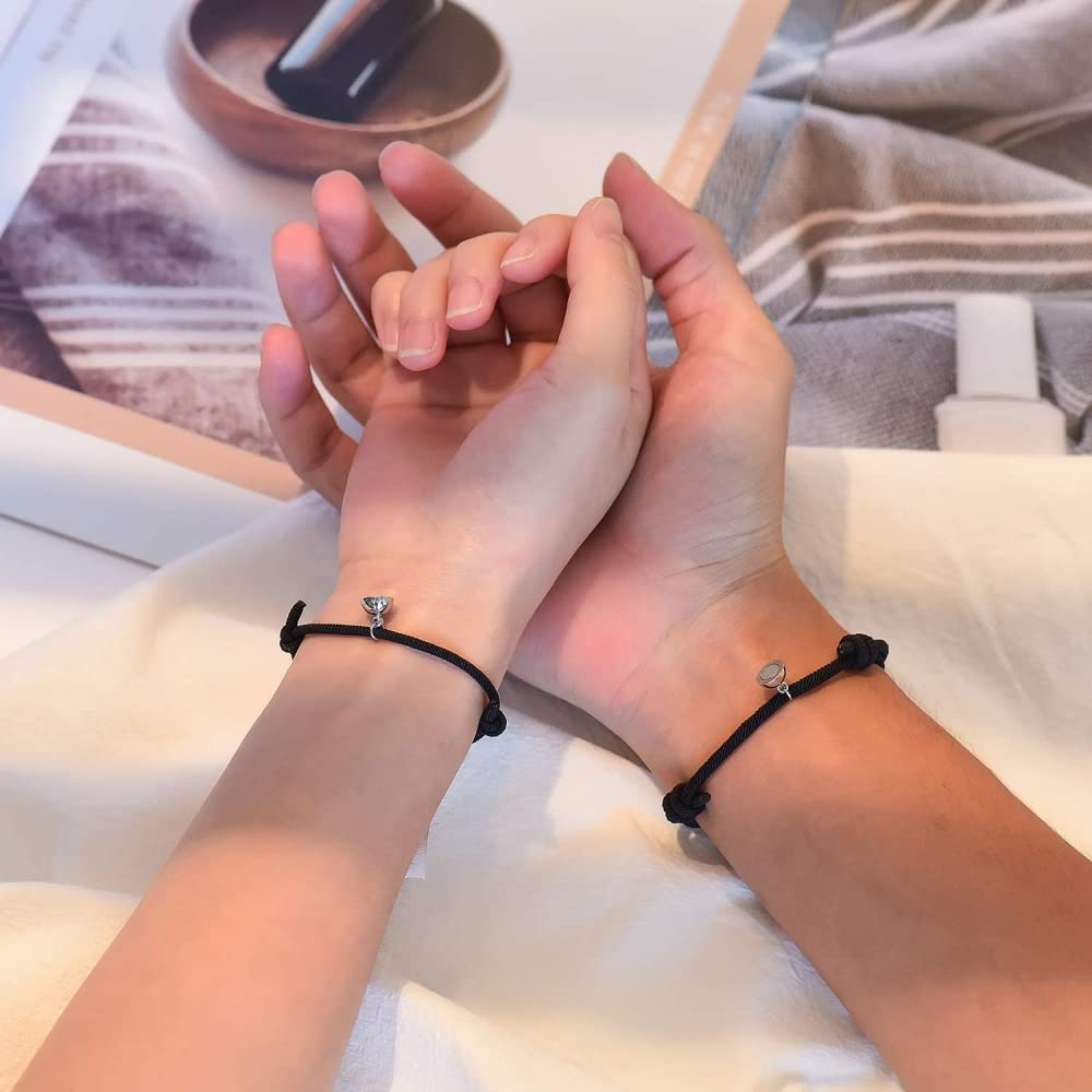 SANNIDHI Couple Bracelets Romantic Magnetic Gift Wrist Braided Rope Bracelet For Men Women Couple Lovers Boyfriend Girlfriend Gift SANNIDHI Couple Bracelets Romantic Magnetic Gift Wrist Braided Rope Bracelet For Men Women Couple Lovers Boyfriend Girlfriend Gift